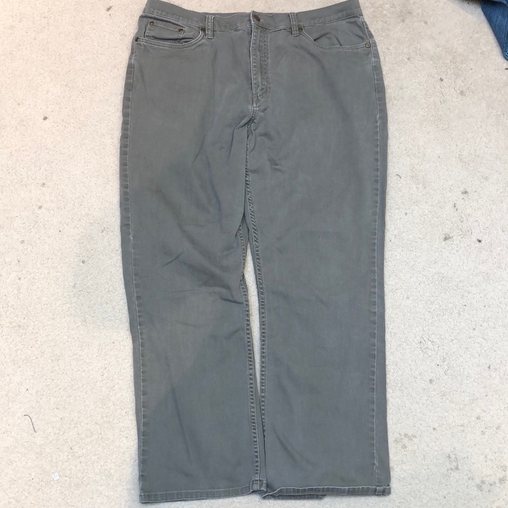 LLBean green khaki olive jeans 18 regular size